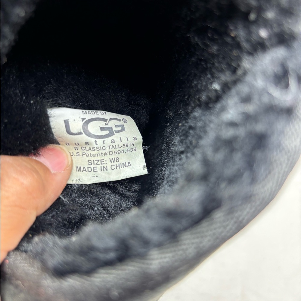 UGG Black Classic Tall Boots women’s size 8 - Picture 9 of 9